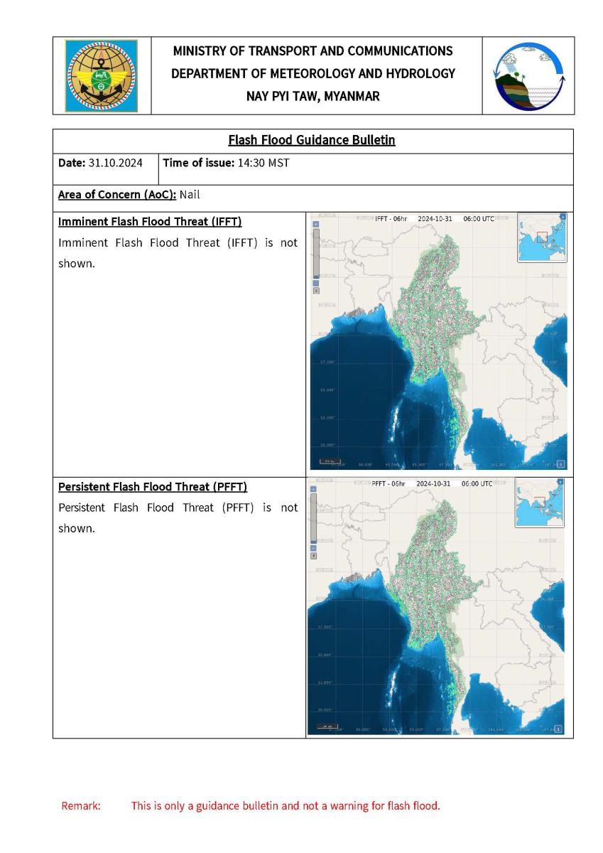 Flash Flood Guidance Bulletin Department of Meteorology and Hydrology